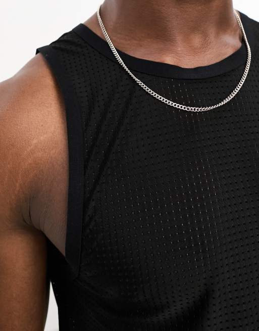 Conjunto de ropa interior negro de camiseta sin mangas y calzoncillos de malla de ASOS DESIGN, 2 de 4