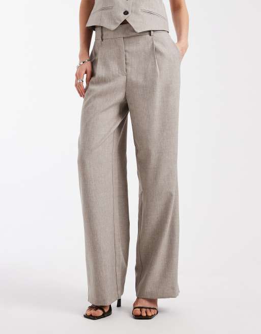 Conjunto de sastre azul añil vintage de chaleco y pantalones de pernera ancha de ONLY