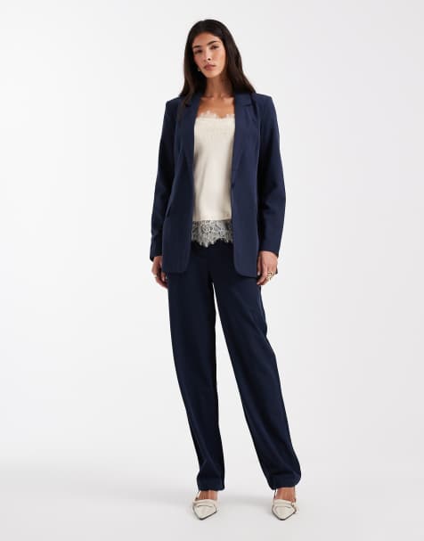 Conjunto de sastre azul marino de americana de corte suelto y pantalones de pernera recta de Vero Moda - view 1