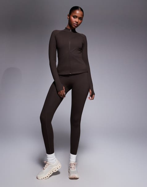 Conjunto deportivo marrón chocolate de tejido suave Icon - view 1