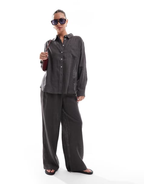 Conjunto gris de mezcla de lino de ONLY - view 1