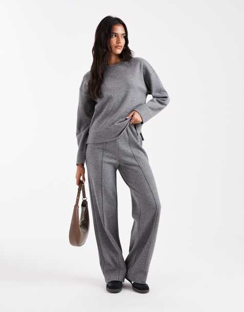 Conjunto gris de punto liso suave de mezcla de algodón de Threadbare - view 1