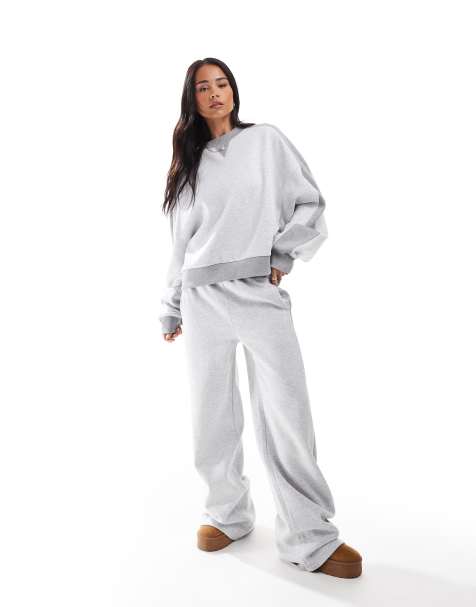 Conjunto gris de sudadera con mangas raglán y joggers extragrandes con detalle de paneles de ASOS DESIGN - view 1
