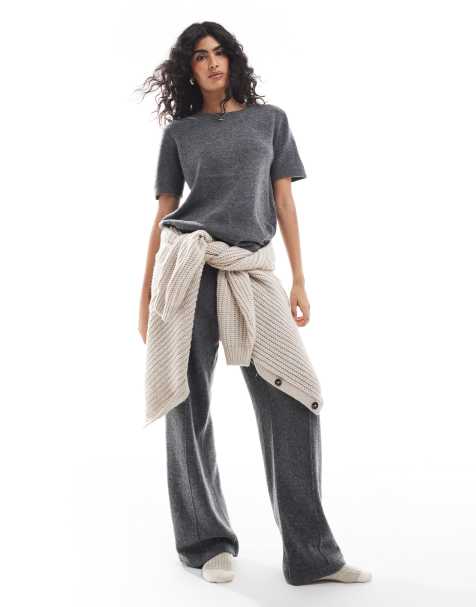 Conjunto gris oscuro jaspeado de punto suave Mix & Match de PIECES - view 1