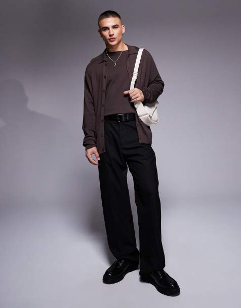 Conjunto marrón de cárdigan con solapas y camiseta de punto de ASOS DESIGN - view 1