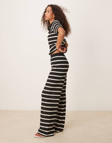 Conjunto negro a rayas blancas de croché de JDY - view 1