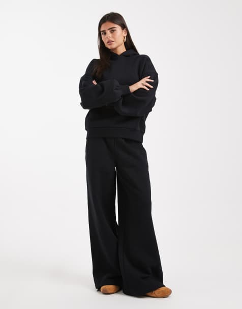 Conjunto negro con costuras de tejido grueso de 500 g/m² premium de ASOS DESIGN - view 1