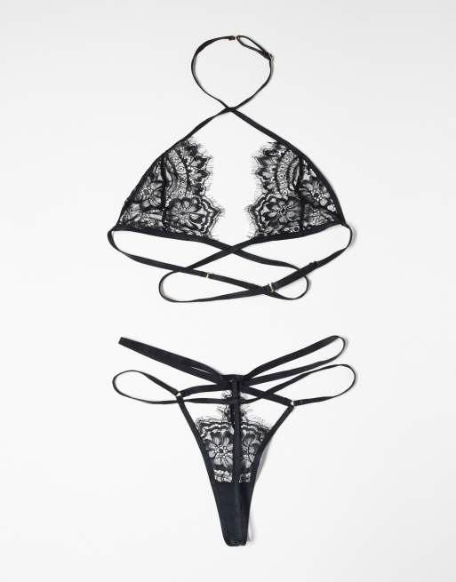 Conjunto negro con diseño envolvente y abertura en la entrepierna Infinite de Ann Summers, 2 de 4