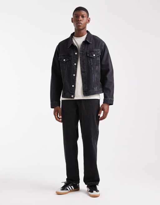 Conjunto negro de chaqueta vaquera y vaqueros de ASOS DESIGN