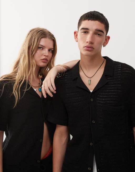 Conjunto negro unisex con ribete de punto de Reclaimed Vintage