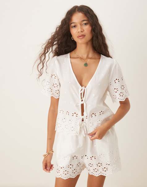 Conjunto playero blanco con bordado inglés de Iisla & Bird - view 1