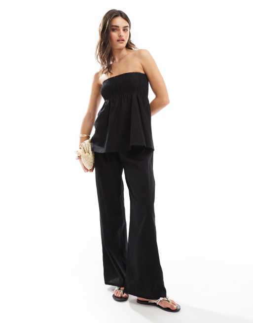 Conjunto playero negro suelto de Esmée