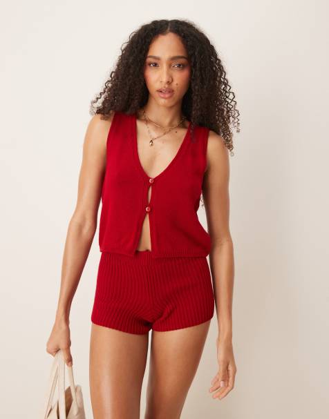 Conjunto rojo con botones Bianca de ASOS DESIGN - view 1