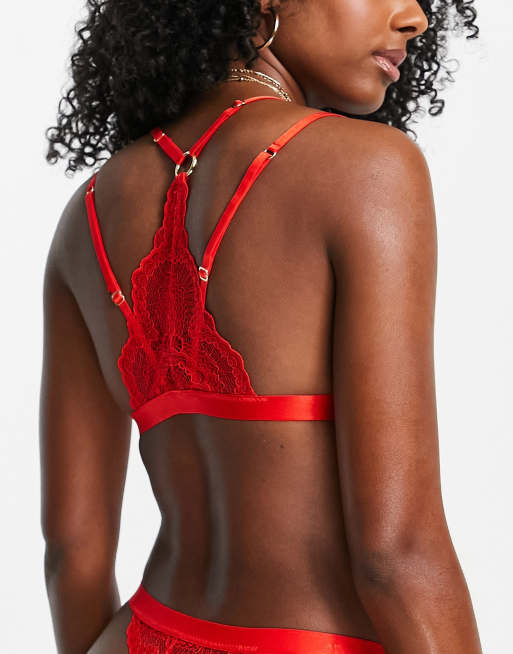 Bralette Rojo Triangular de Encaje