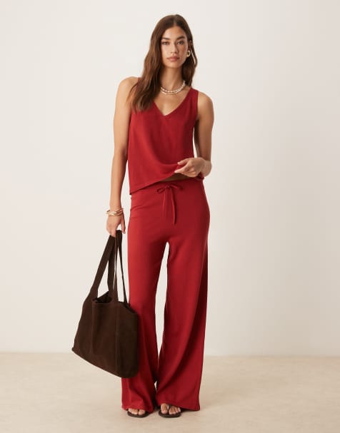 Conjunto rojo holgado de punto de Mango - view 1