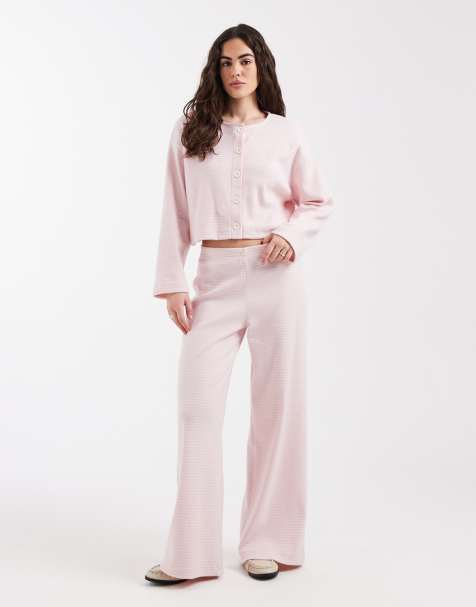 Conjunto rosa a rayas de canalé de Miss Selfridge - view 1
