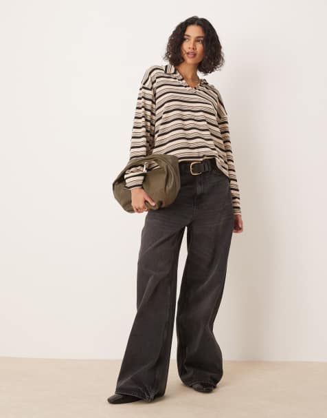 Conjunto rosa a rayas de pantalones muy cortos y top de manga larga de estilo rugby de ASOS DESIGN - view 1