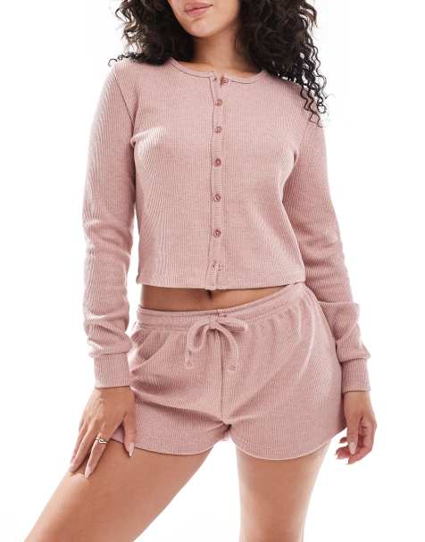 Conjunto rosa de punto gofrado con purpurina Mix & Match de ASOS DESIGN - view 1