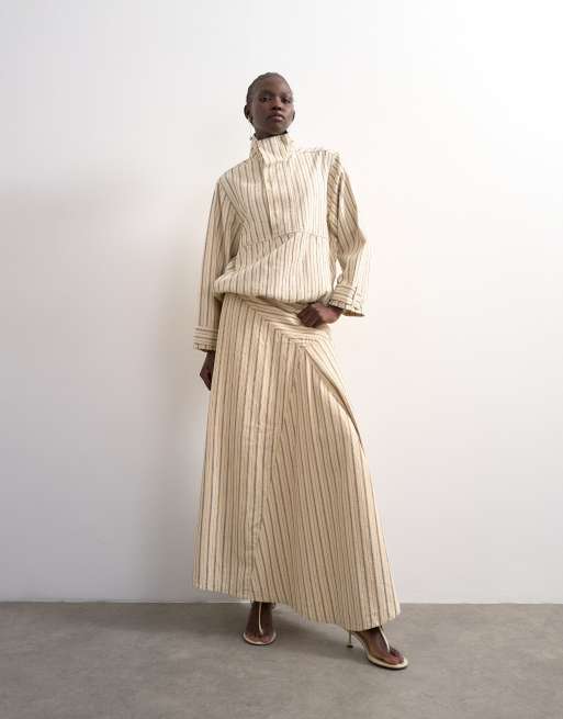 Conjunto vaquero color crudo a rayas de Topshop