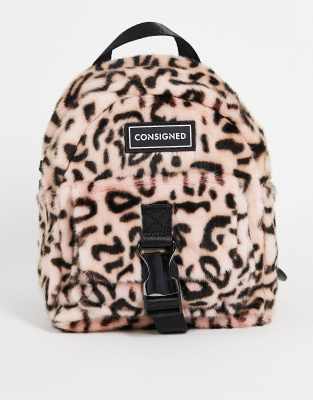 Consigned Animal Print Faux Fur Backpack In Pink ModeSens