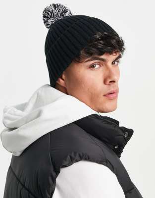 Consigned bobble beanie in black - Click1Get2 Cyber Monday