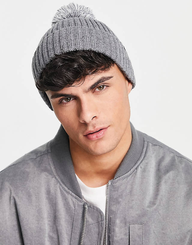 Consigned - bobble beanie in grey