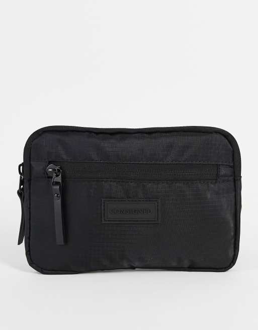Consigned - Borsa piatta nera a tracolla