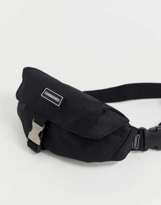 asos black bum bag