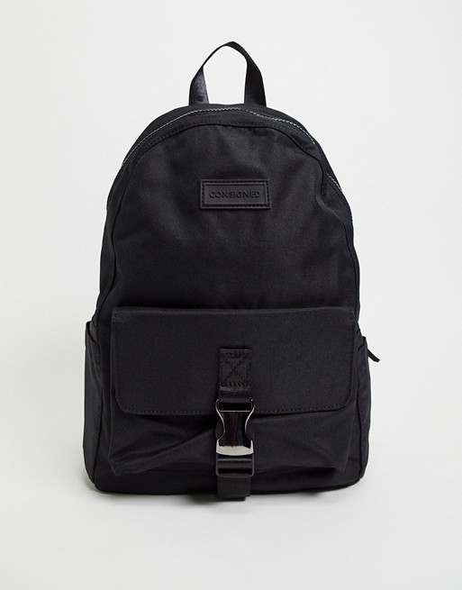 Consigned clip backpack in black