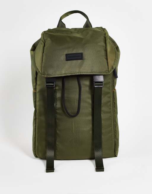 Consigned double clip backpack in khaki