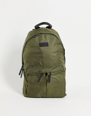 Consigned double pocket backpack in khaki