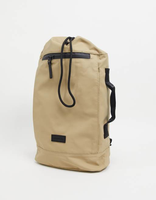 Consigned drawstring duffle bag in sand ASOS