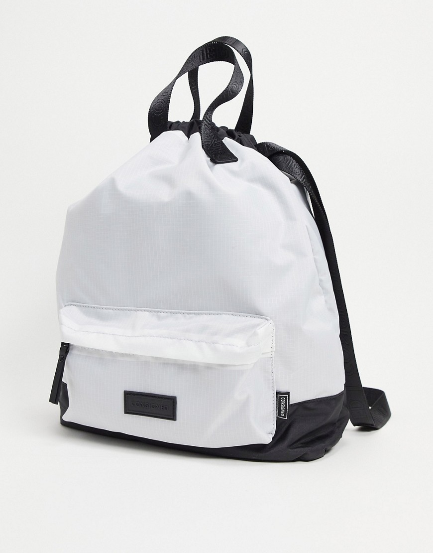 send bowl Auckland Consigned large drawstring backpack in white ripstop | Smart Closet