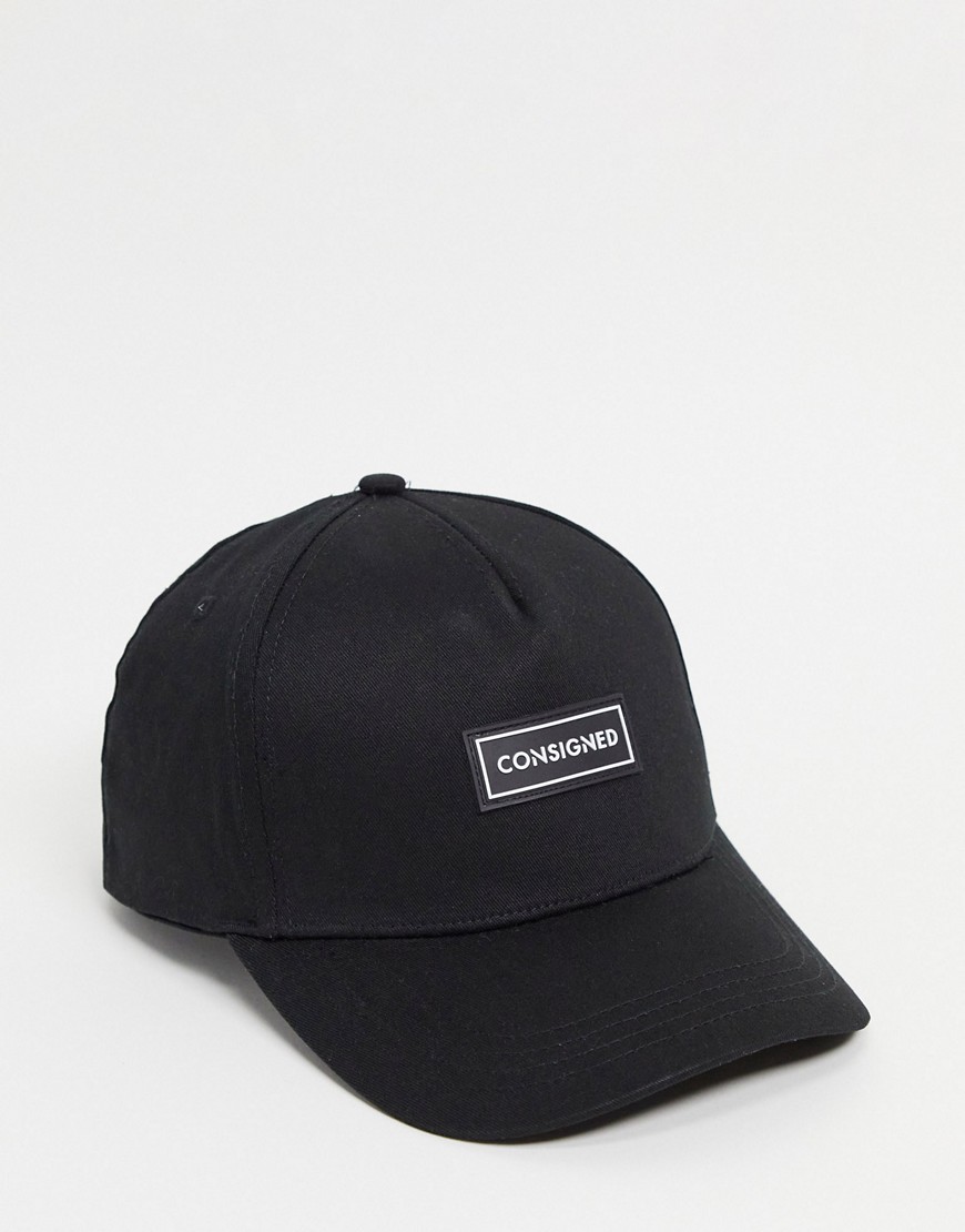 Consigned logo curved peak cap-Black
