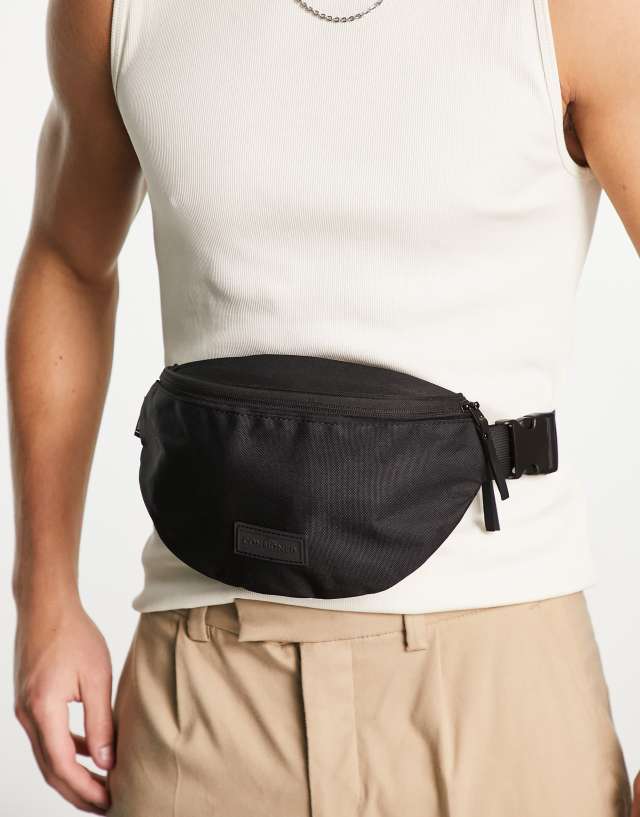 Consigned logo fanny pack in black