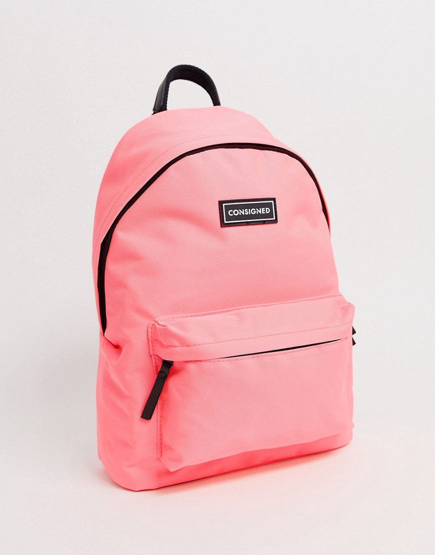 Consigned neon pink backpack