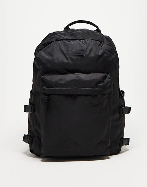 Consigned nylon clip side backpack in black | ASOS