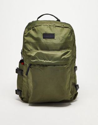 Consigned nylon clip side backpack in khaki - Click1Get2 Coupon