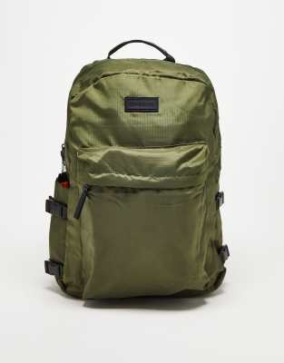 Consigned nylon clip side backpack in khaki - Click1Get2 Promotions