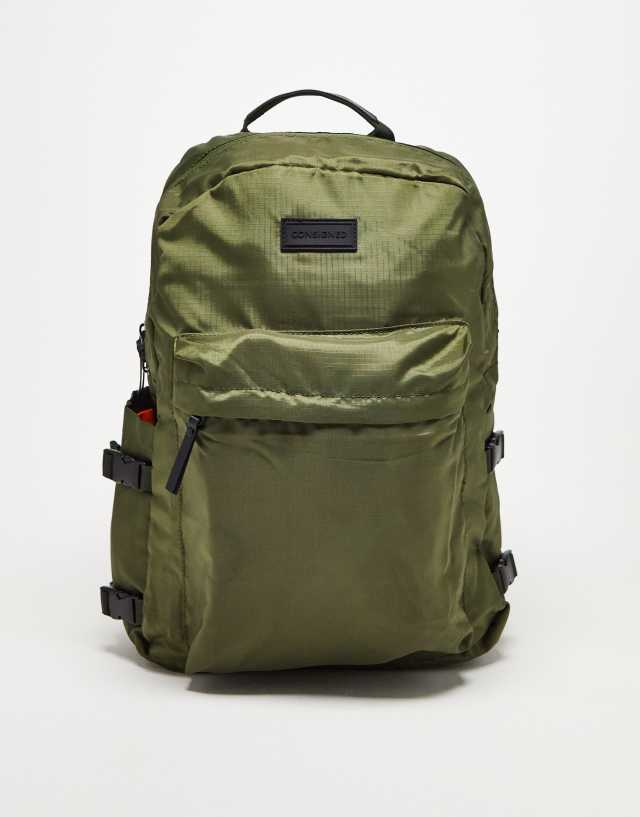 Consigned nylon clip side backpack in khaki