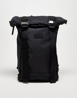 Consigned nylon double clip backpack in black