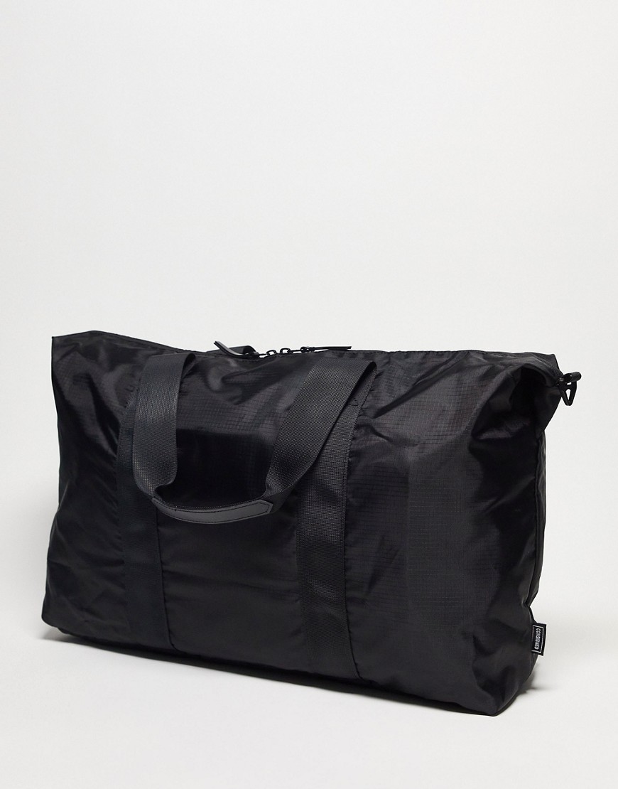 Consigned nylon holdall in black