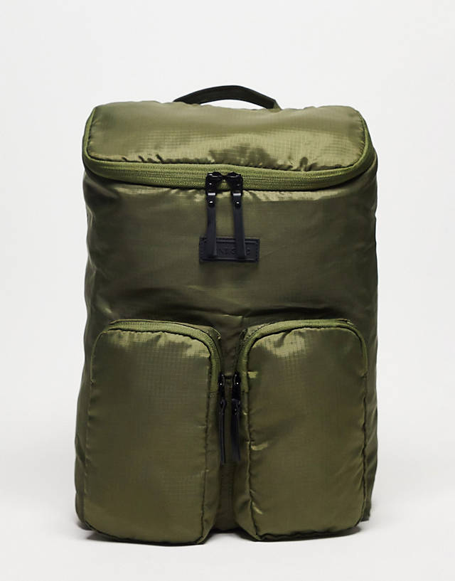 Consigned - nylon two pocket backpack in khaki