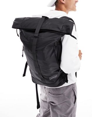 Consigned roll top backpack in black