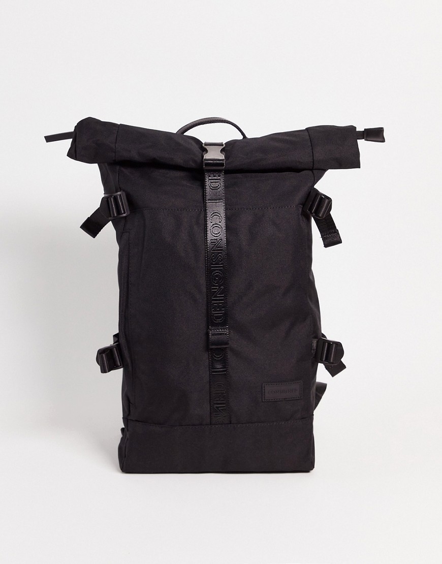 Consigned rolltop backpack in black
