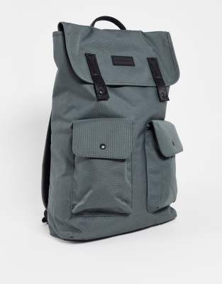 Consigned – Rucksack in Grau aus Nylon mit zwei Taschen | ASOS