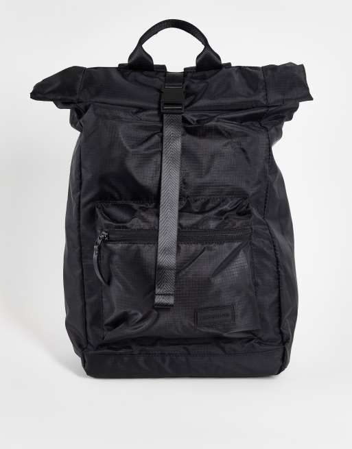 Consigned - Sac à dos avec rabat roulé sur le dessus - Noir