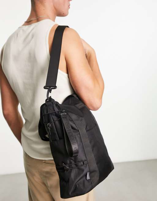 Consigned - Stort sort tote med elastikdetalje