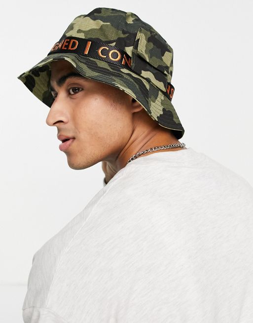 Consigned taping bucket hat in camo