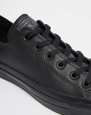 converse basse en cuir noir